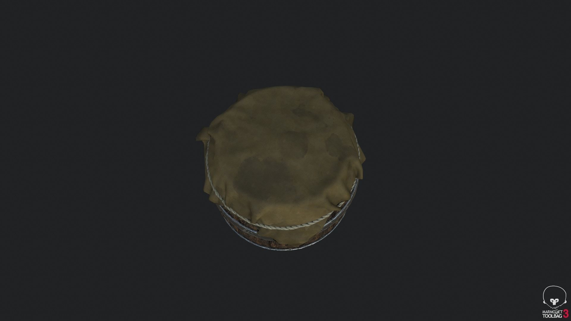 Medieval Barrel PBR Low Poly Low-poly 3D model_3