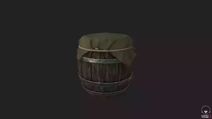 Medieval Barrel PBR Low Poly
