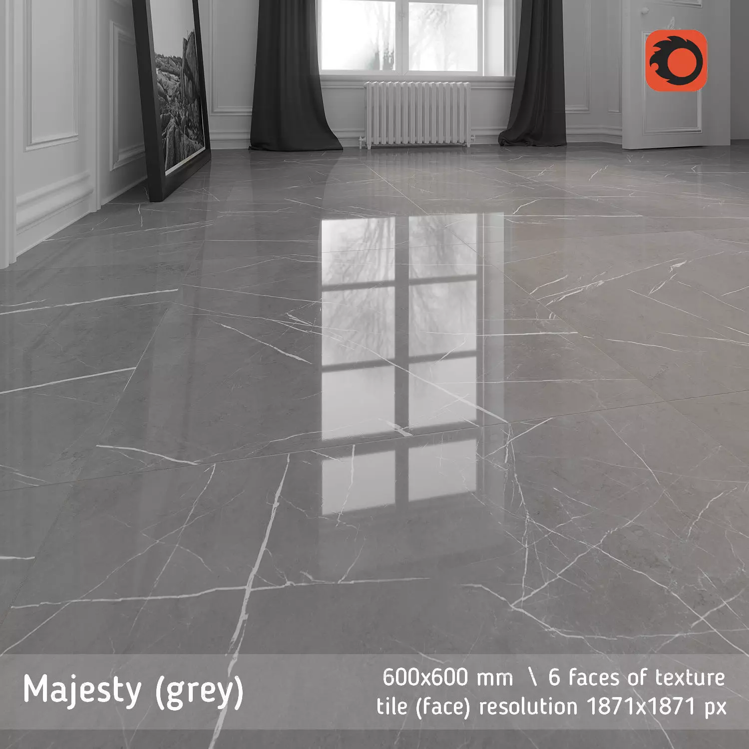 Majesty grey floor tile Texture