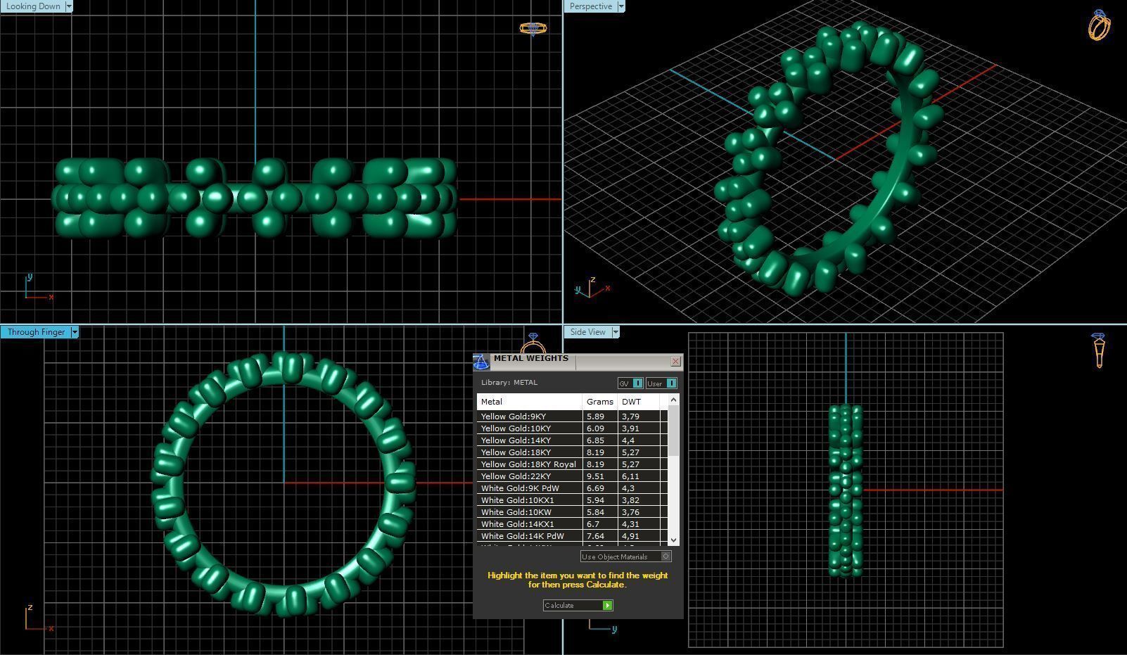 BEADED CROWN RING 3D print model_4