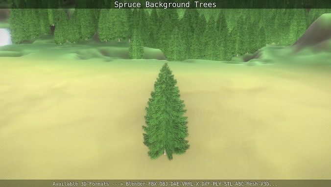 Spruce Background Trees 3D model