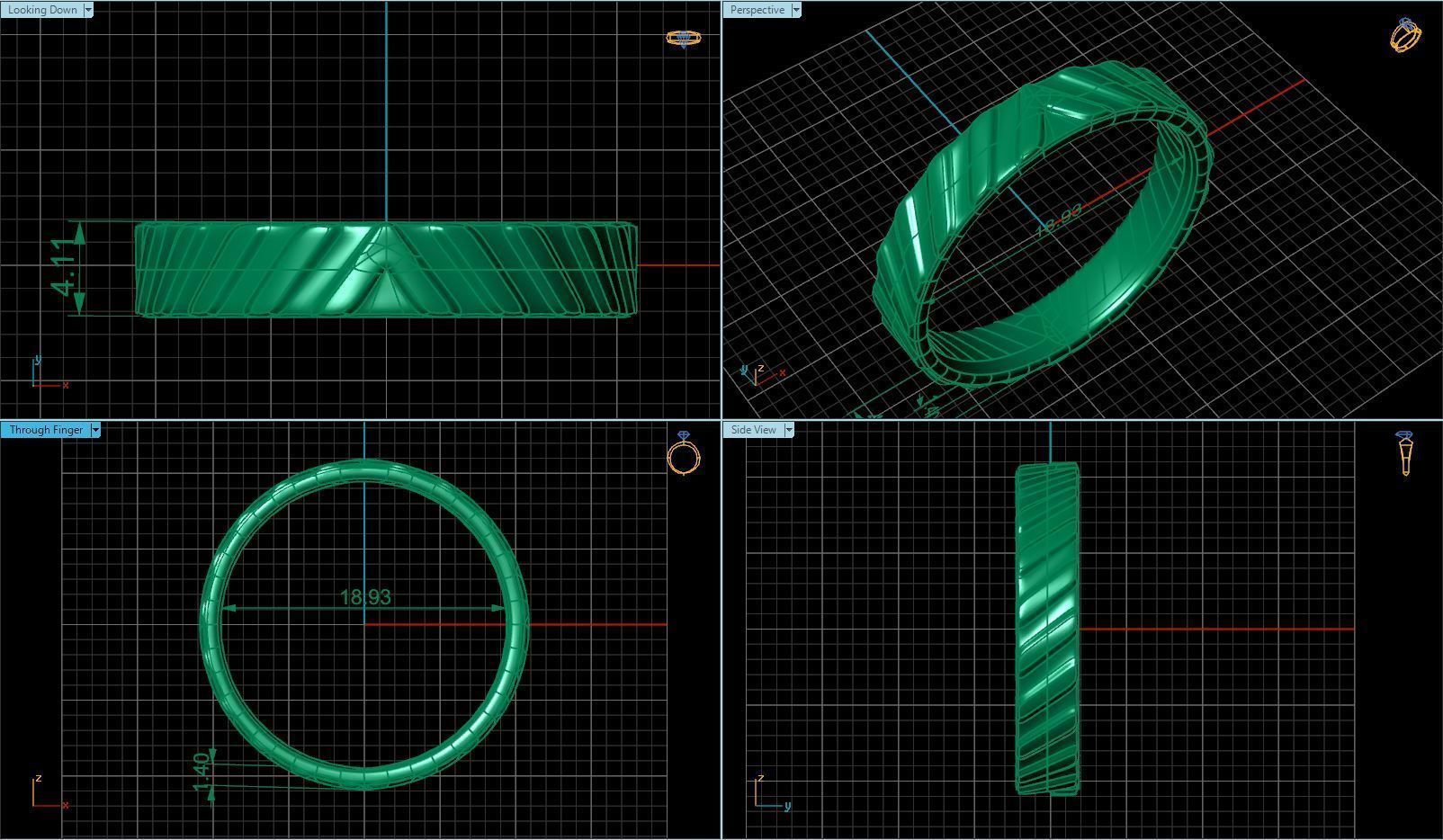 His And Hers Wedding Ring Set 3D print model_7