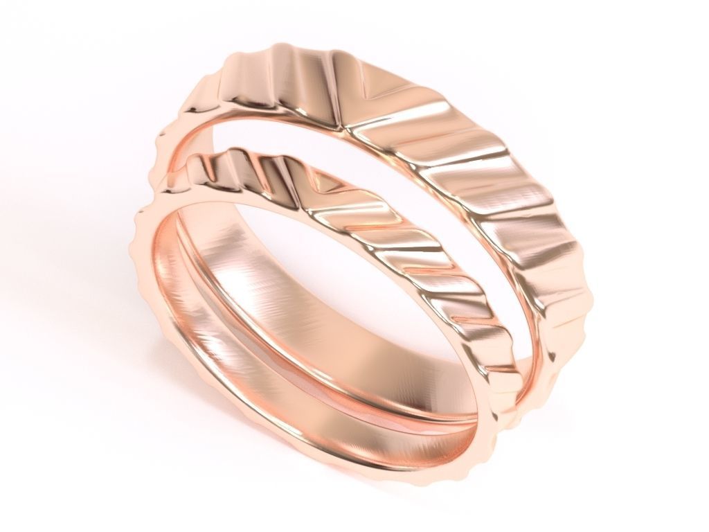 His And Hers Wedding Ring Set 3D print model_2