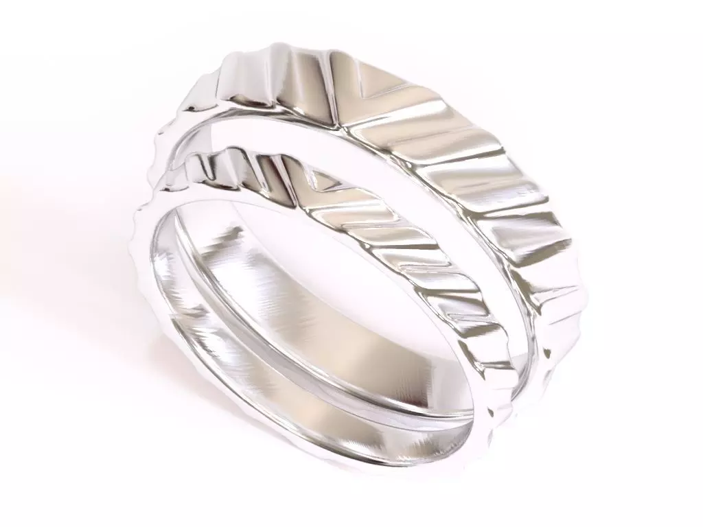 His And Hers Wedding Ring Set 3D print model_0