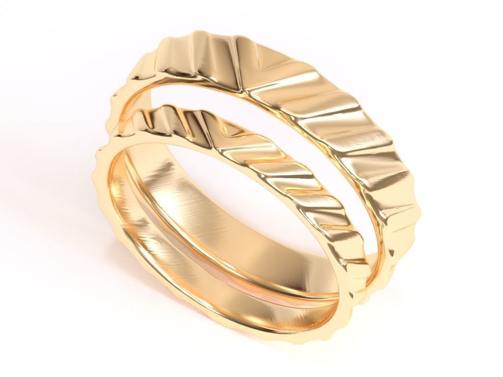 His And Hers Wedding Ring Set 3D print model_3
