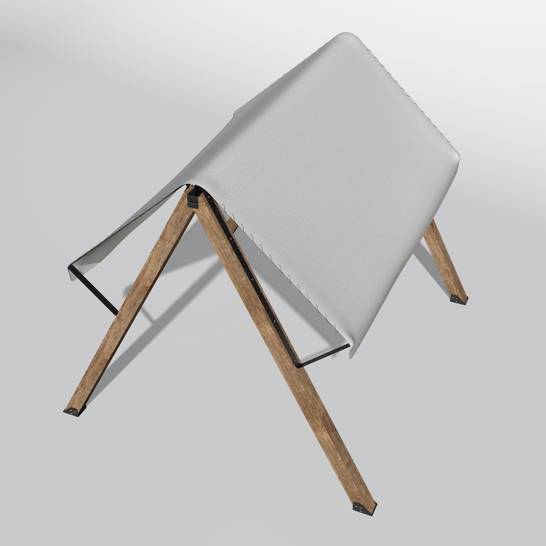 Textile wooden sunshade  3D model_3