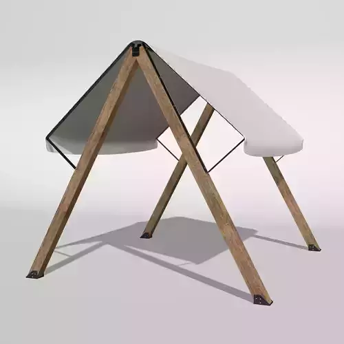 Textile wooden sunshade  3D model