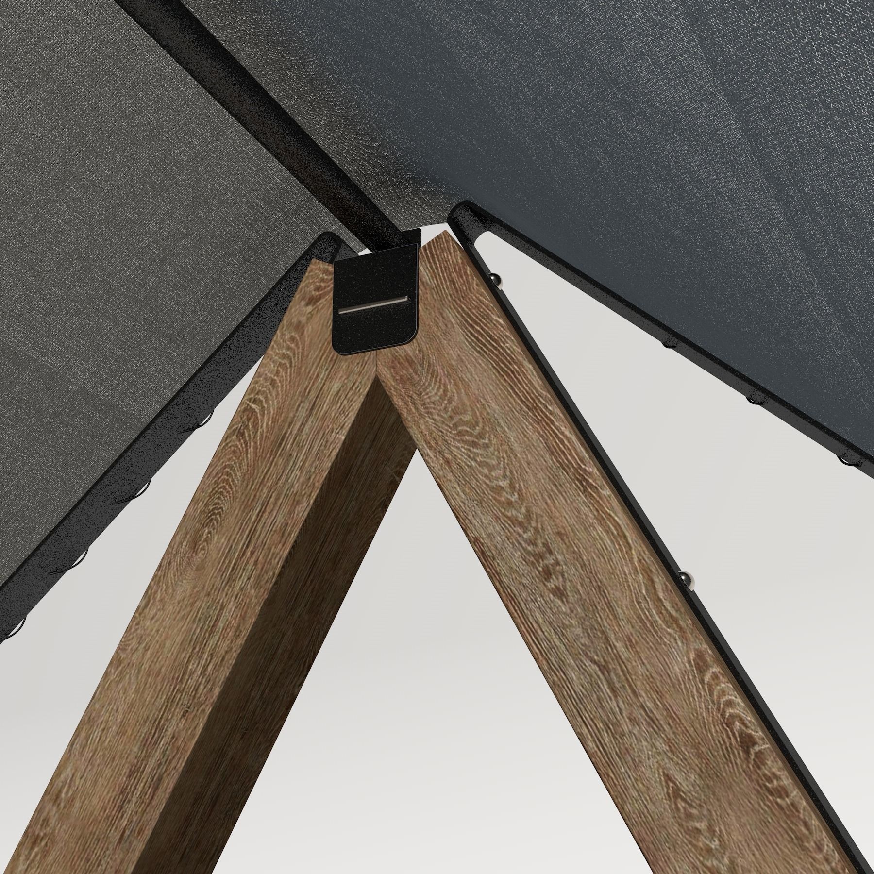 Textile wooden sunshade  3D model_4