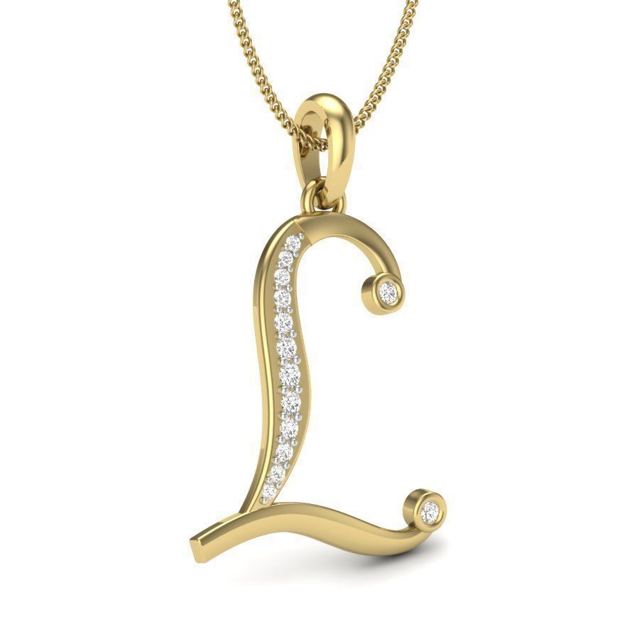 Alphabet-L pendant 3dm render detail 3D print model 3D print model_2