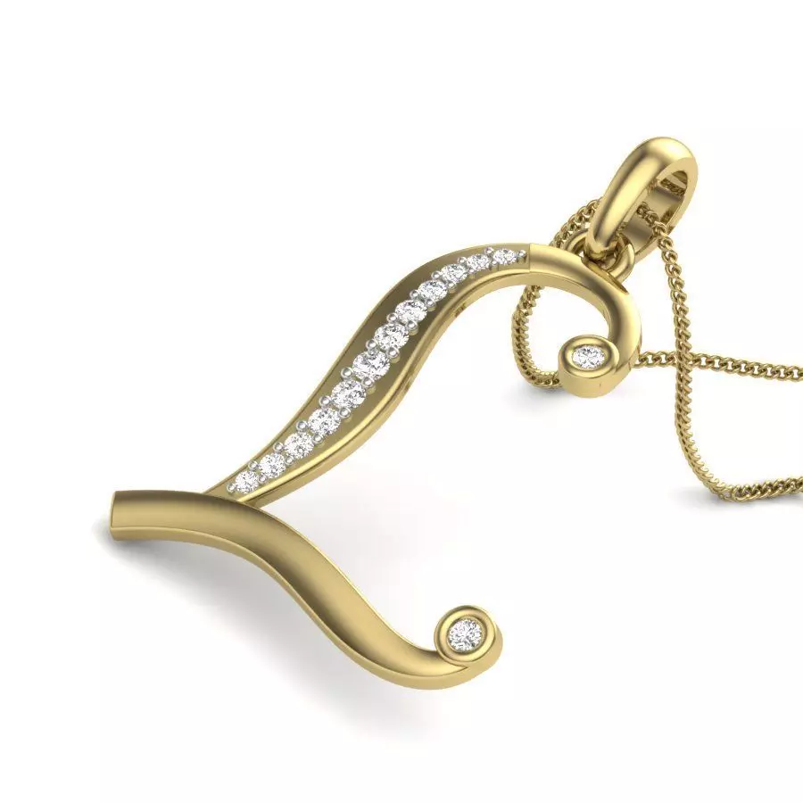 Alphabet-L pendant 3dm render detail 3D print model 3D print model_0