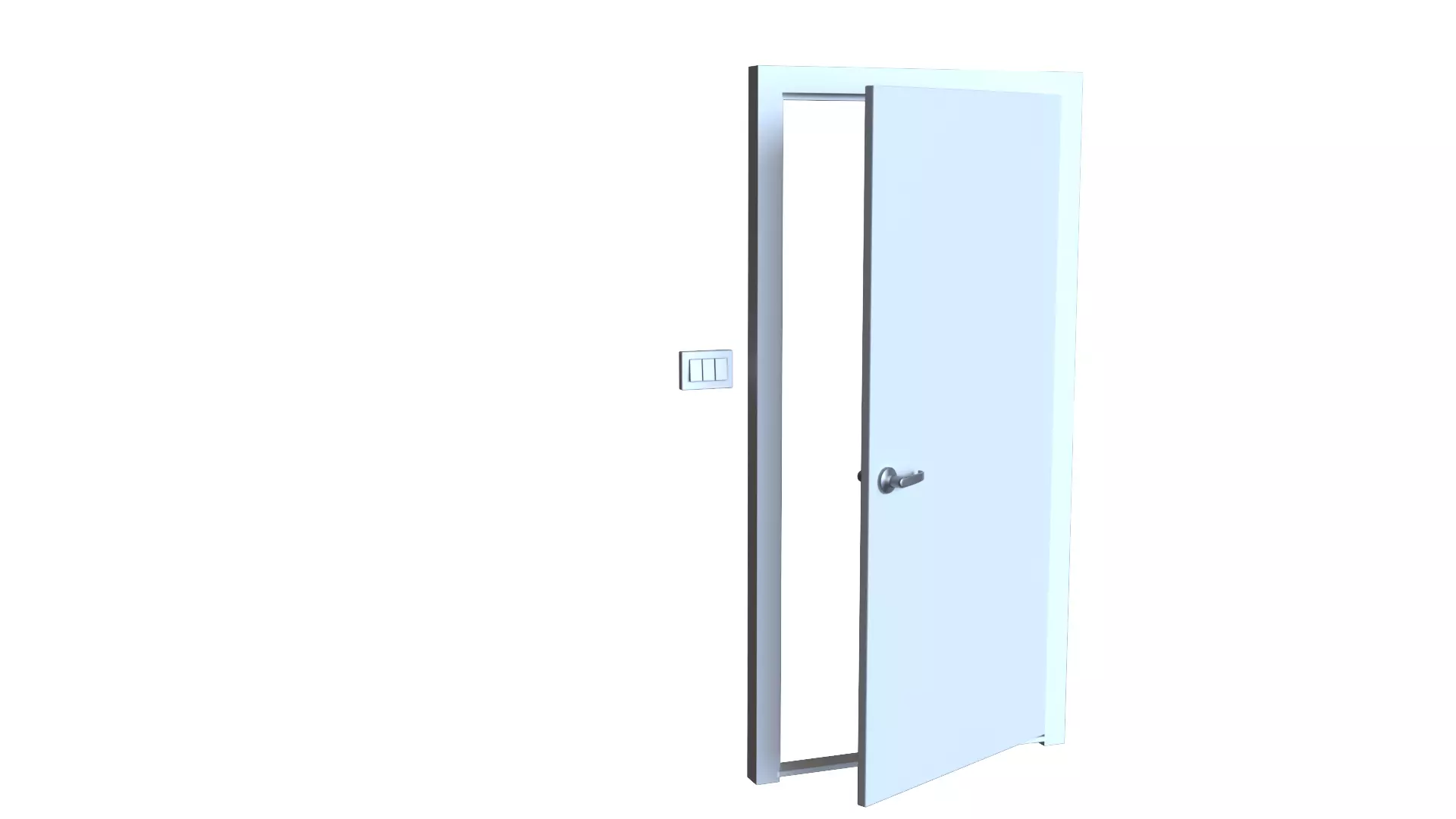 A simple door set Free 3D model_0