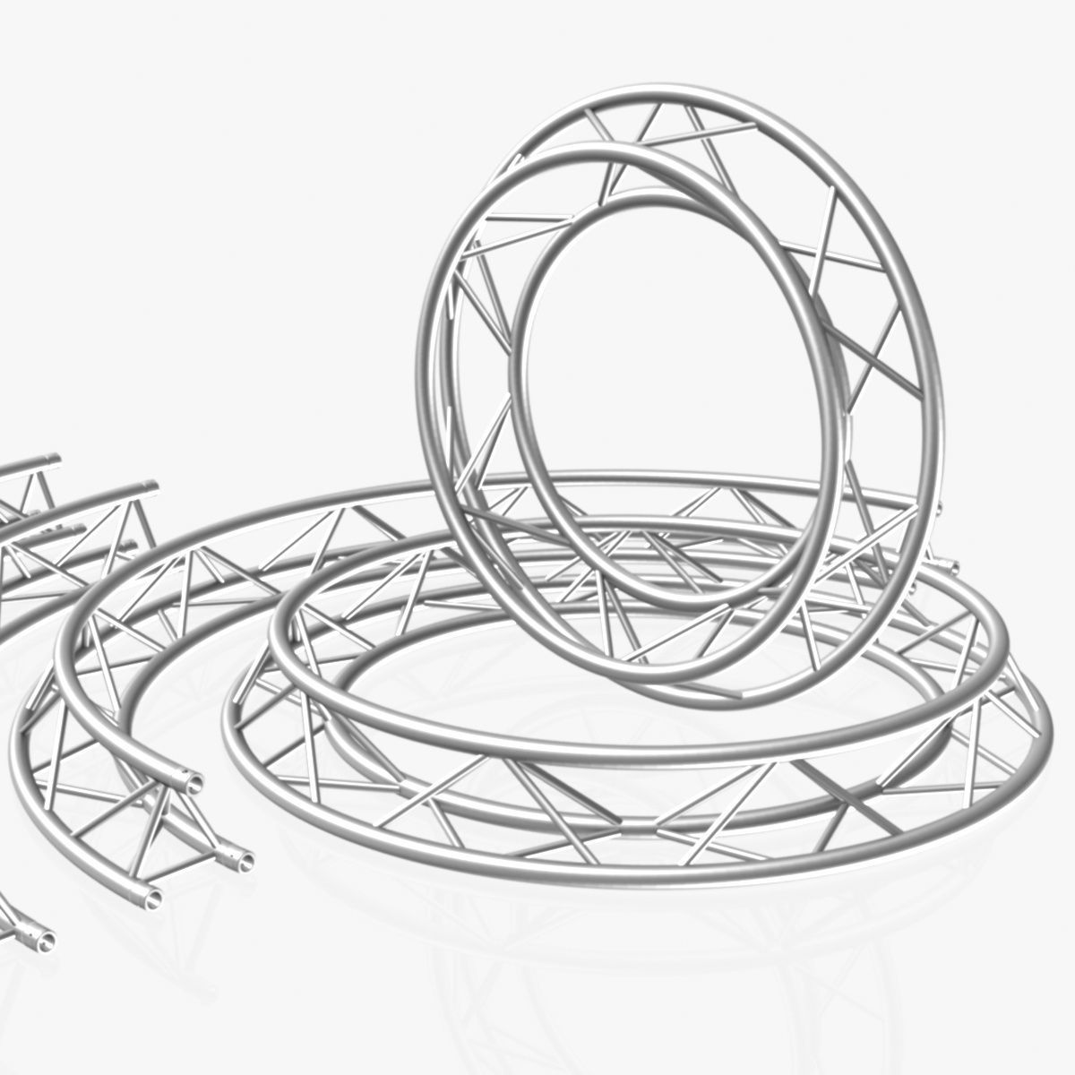 Circle Triangular Truss Modular Collection 10 Modular Pieces 3D model_13