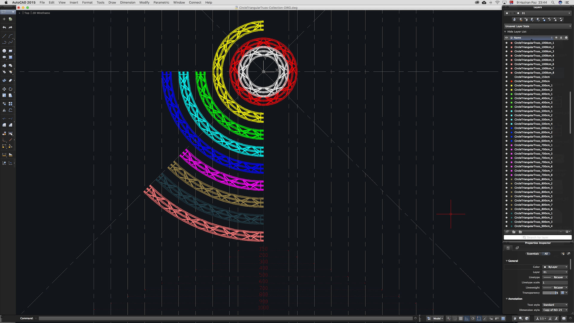 Circle Triangular Truss Modular Collection 10 Modular Pieces 3D model_33