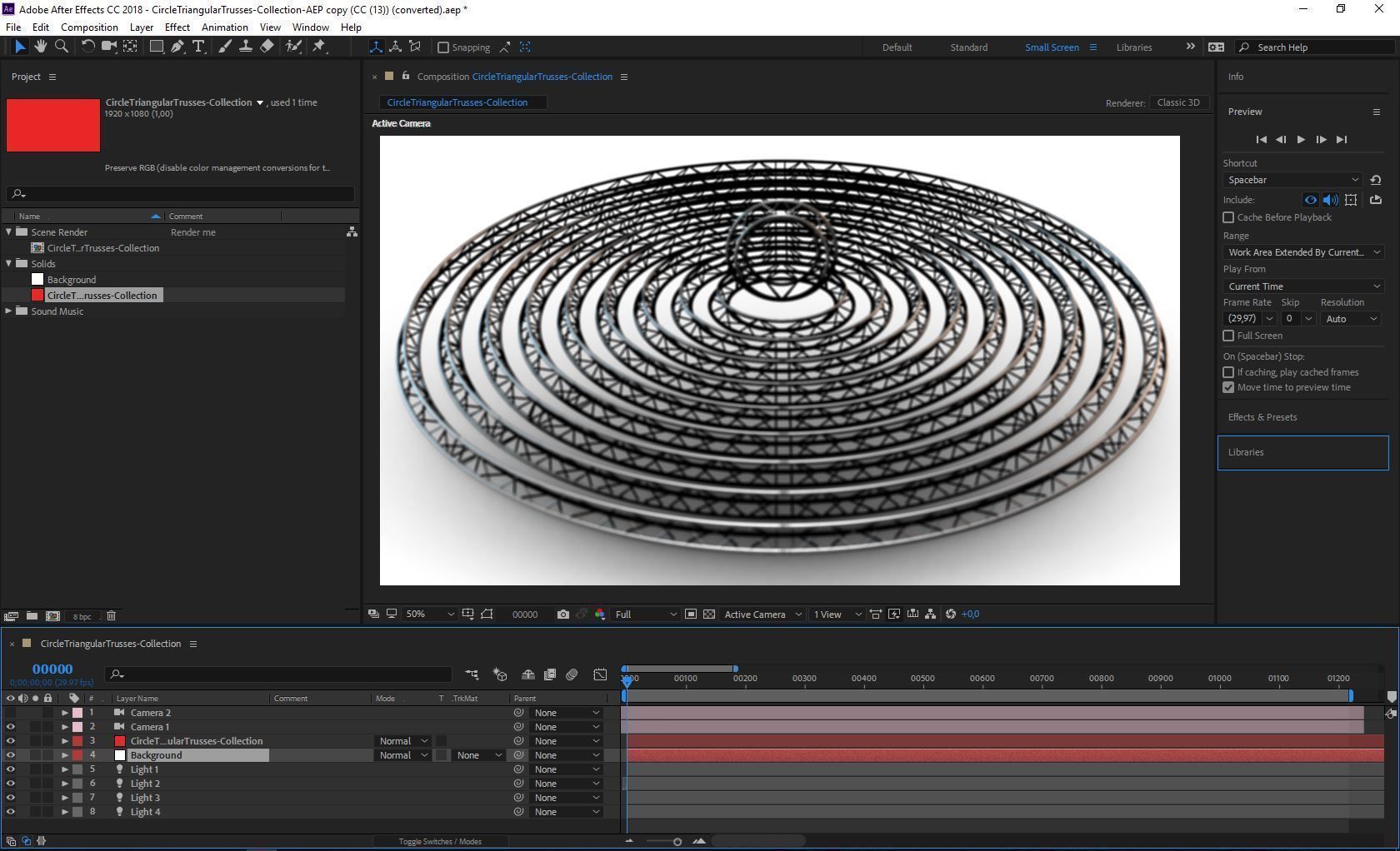 Circle Triangular Truss Modular Collection 10 Modular Pieces 3D model_30