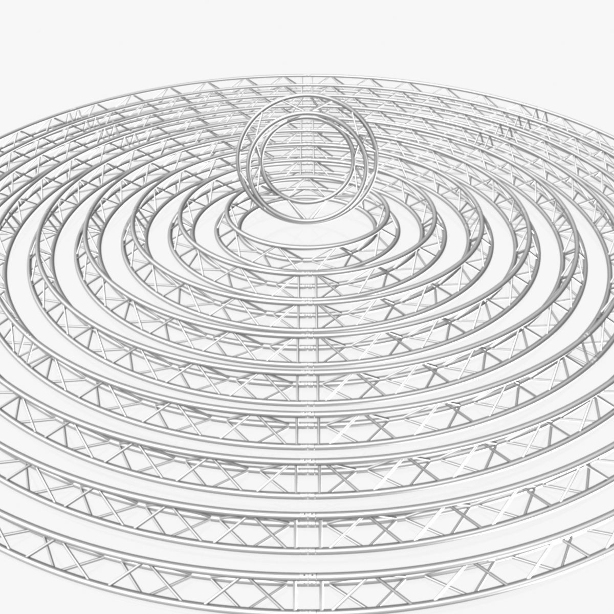 Circle Triangular Truss Modular Collection 10 Modular Pieces 3D model_6