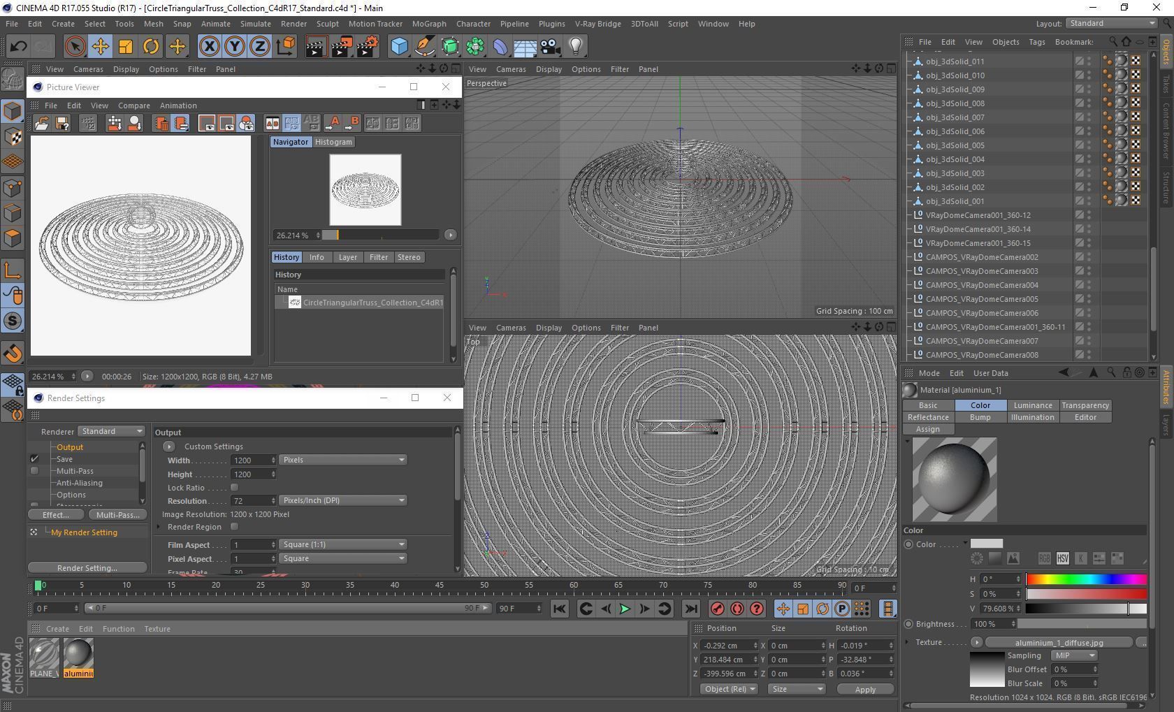 Circle Triangular Truss Modular Collection 10 Modular Pieces 3D model_29