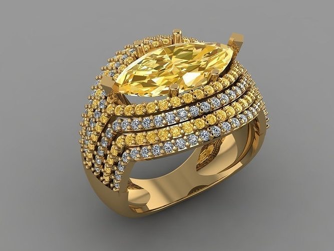 woman rings 3D print model