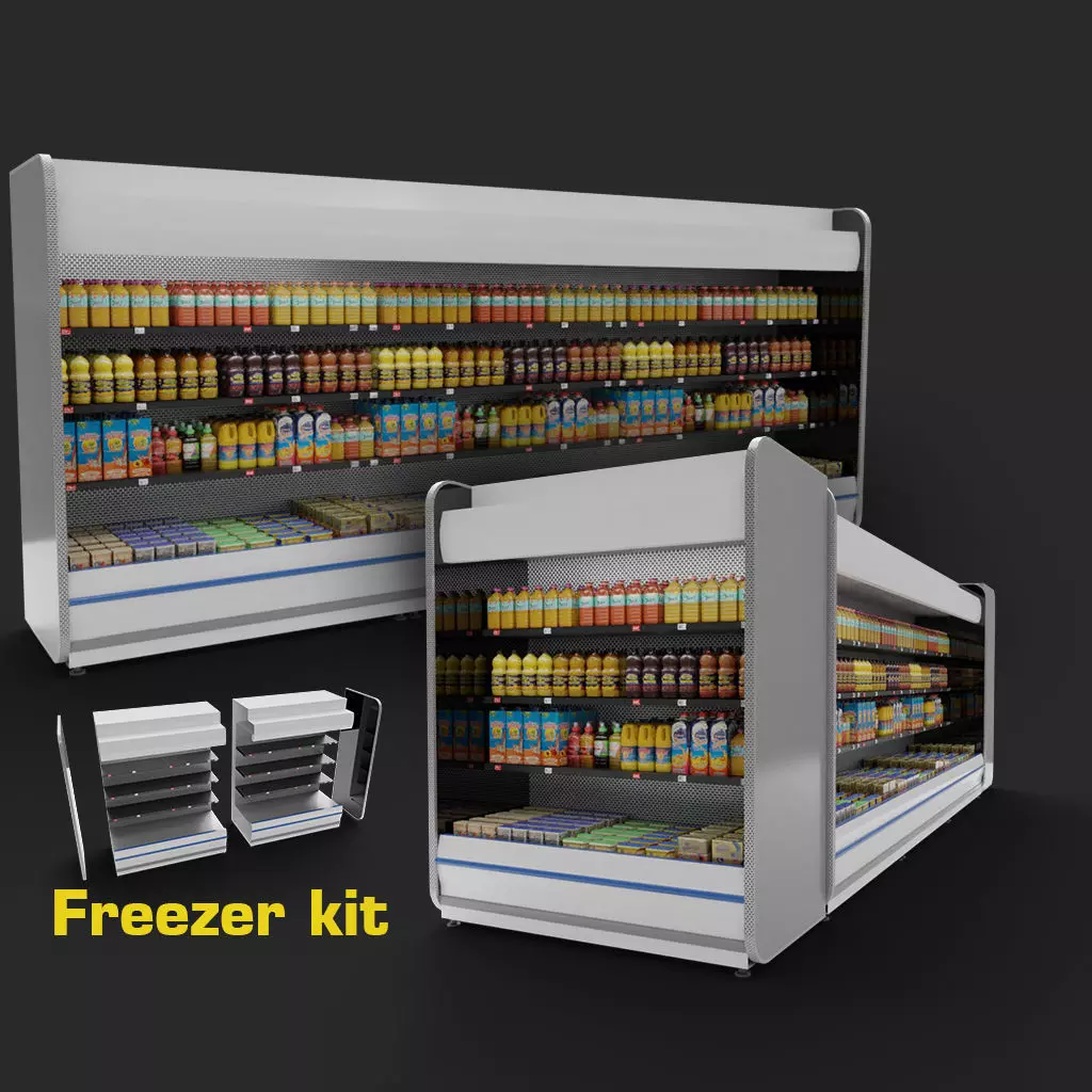 store refrigerator freezer fridge cold storage environment 3D model_0