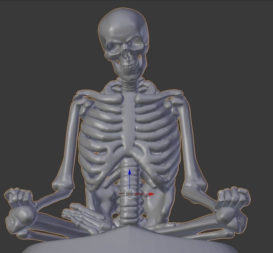 Meditating Skeleton in lotus pose 3D print model_3