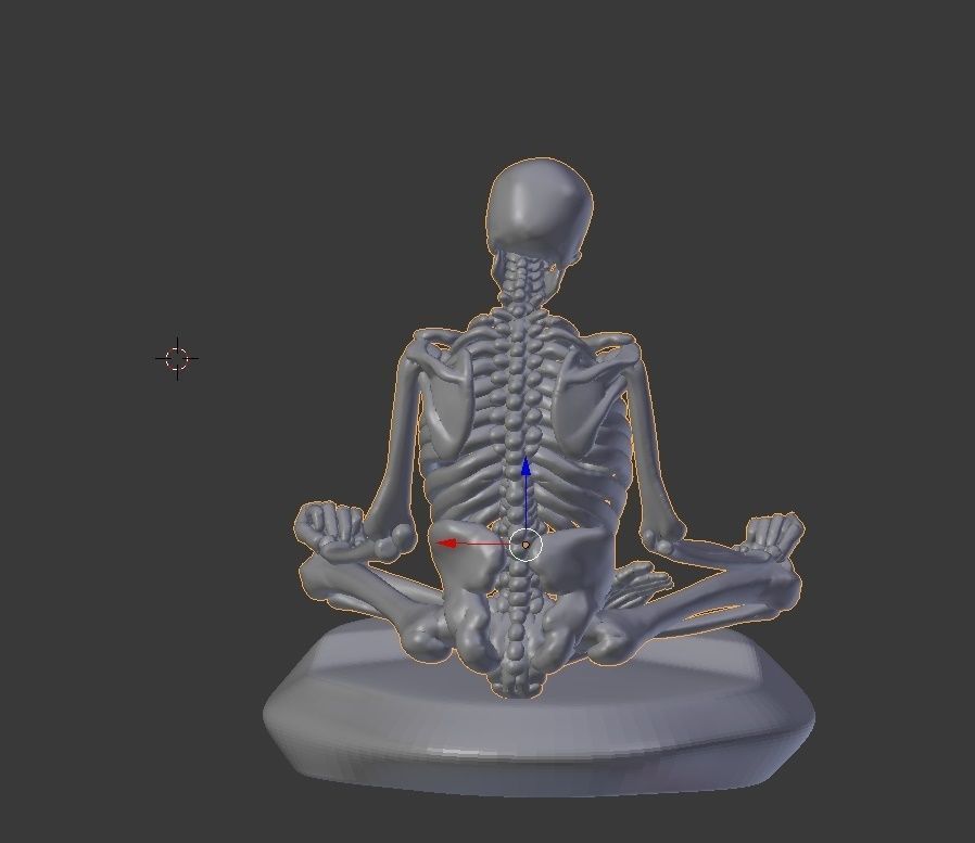 Meditating Skeleton in lotus pose 3D print model_4