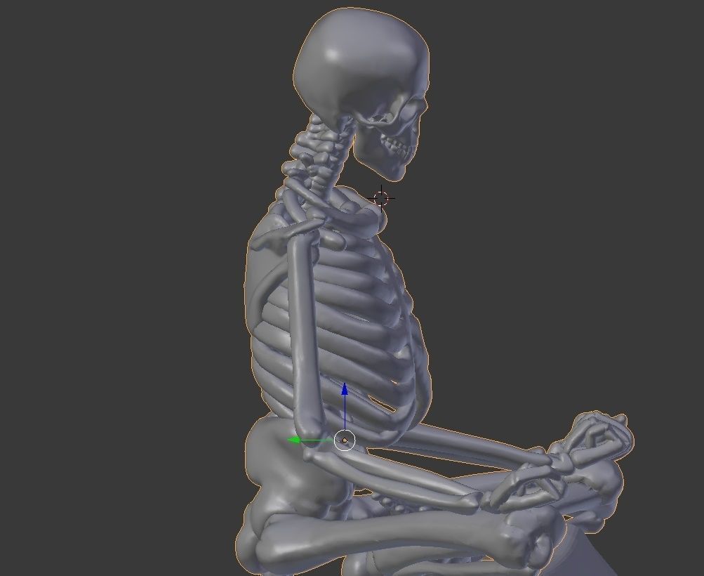 Meditating Skeleton in lotus pose 3D print model_6