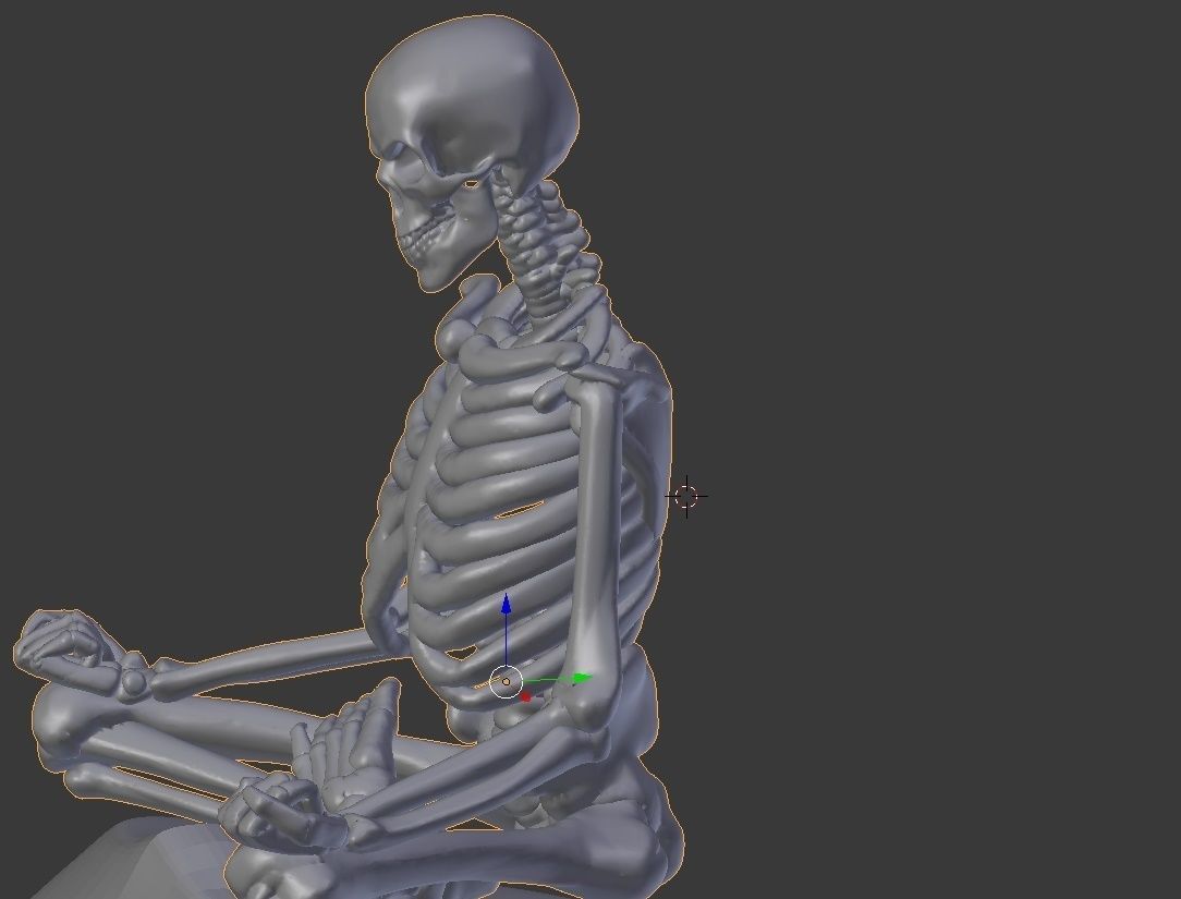 Meditating Skeleton in lotus pose 3D print model_7
