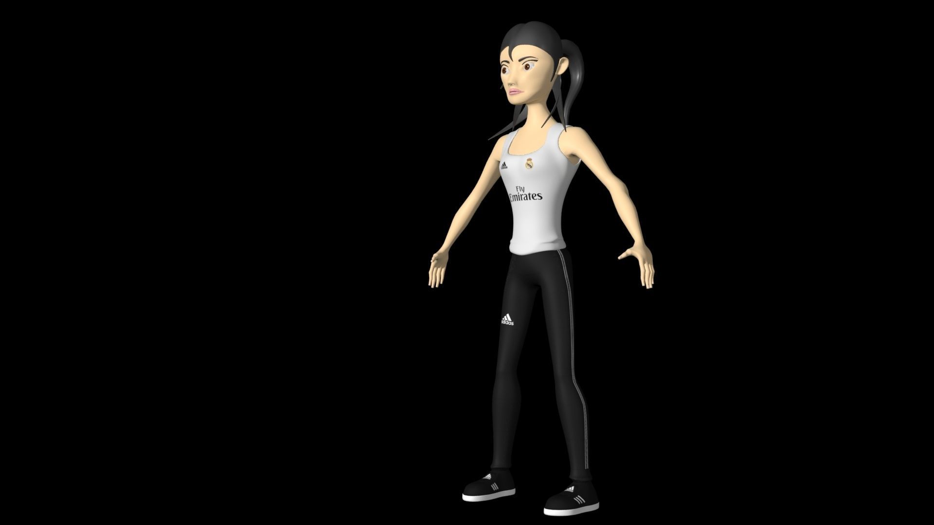 Woman in tank top and leggings Free 3D model_2
