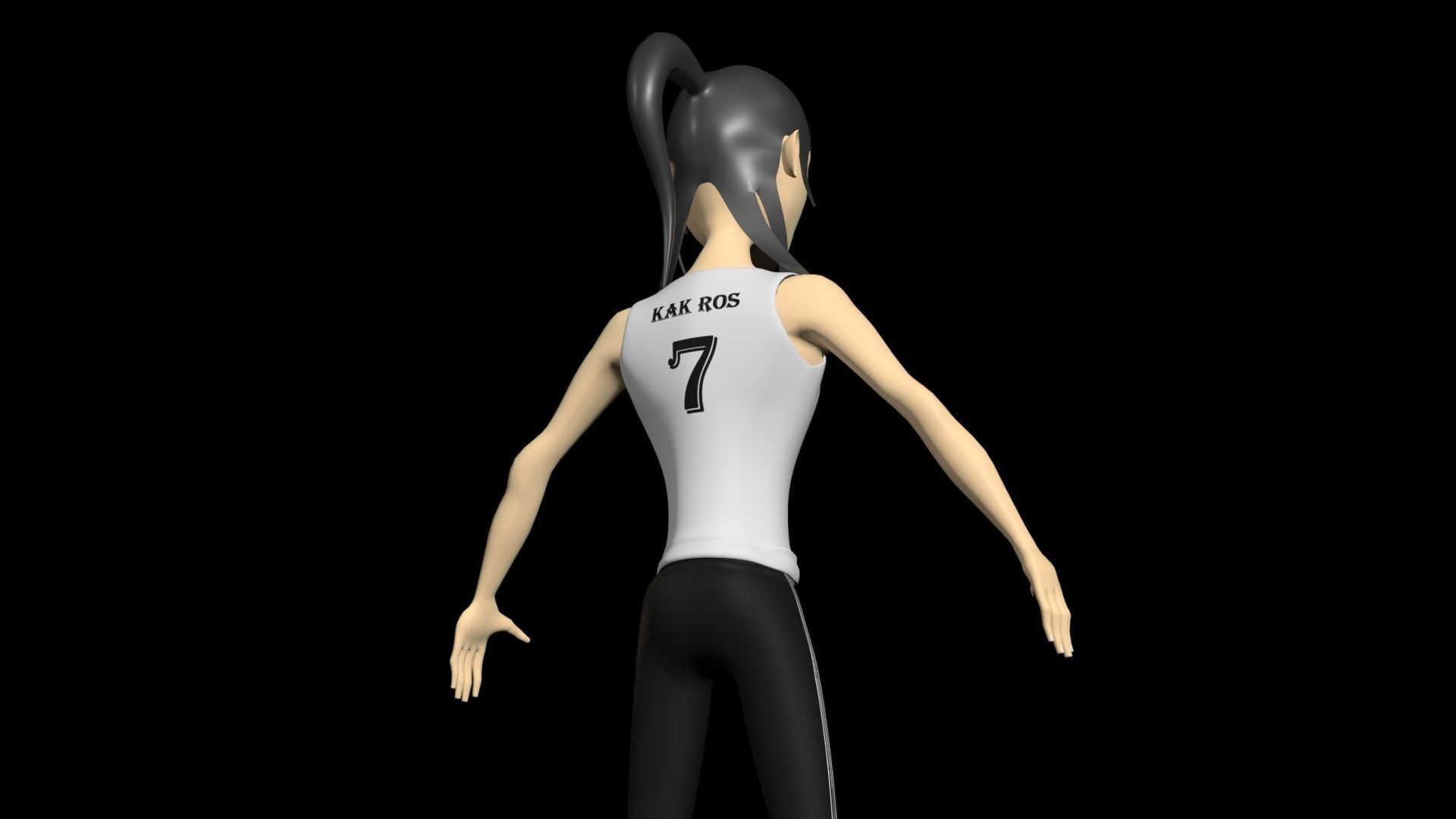 Woman in tank top and leggings Free 3D model_3