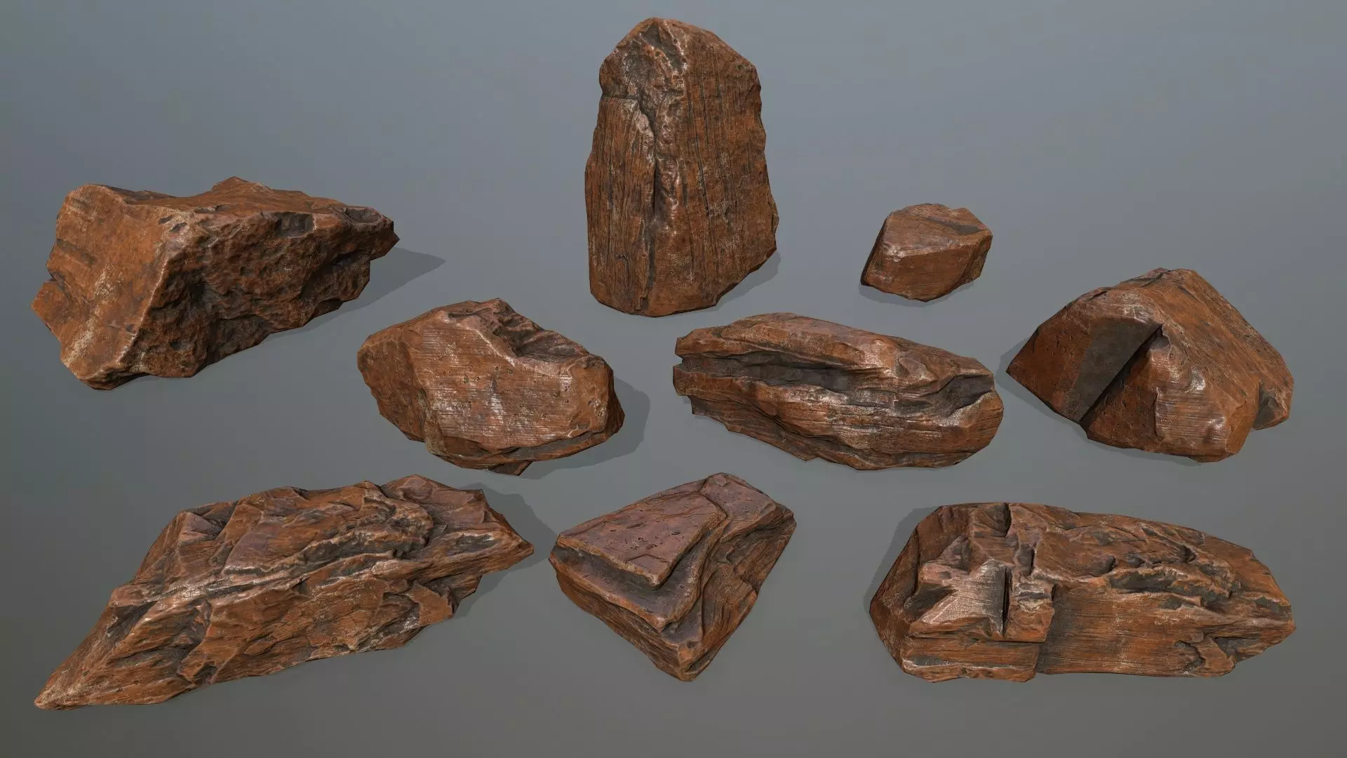 desert rocks Low-poly 3D model_0