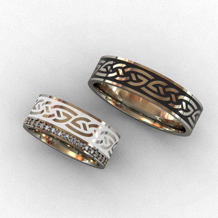 Wedding cufflinks 3D print model_4