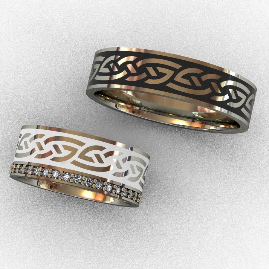 Wedding cufflinks 3D print model_6