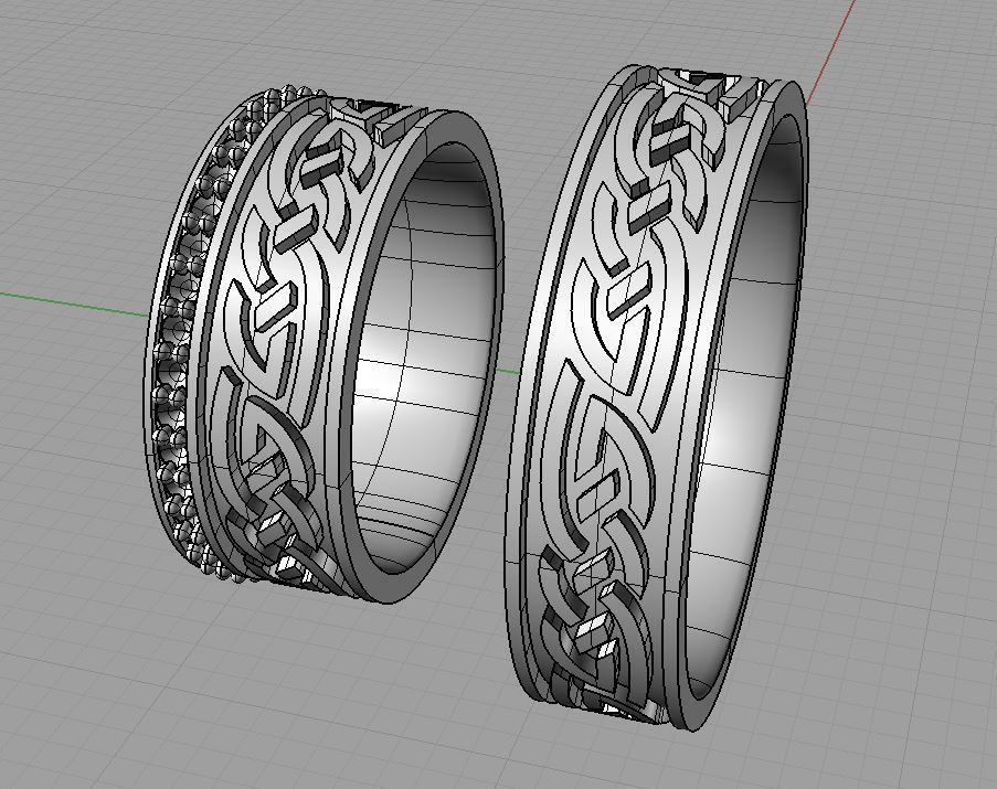 Wedding cufflinks 3D print model_3