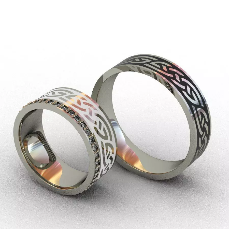 Wedding cufflinks 3D print model_0