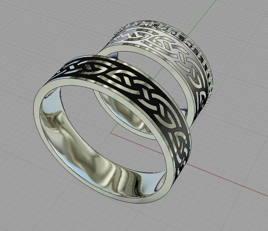 Wedding cufflinks 3D print model_9