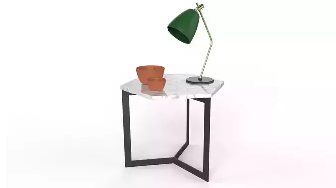 Side Table Hex Decorated