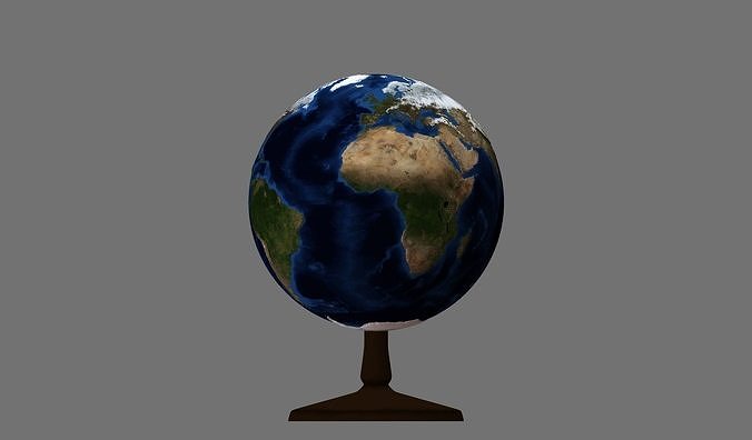 Earth globe 3d model with relief  3D print model