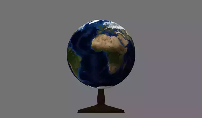 Earth globe 3d model with relief  3D print model