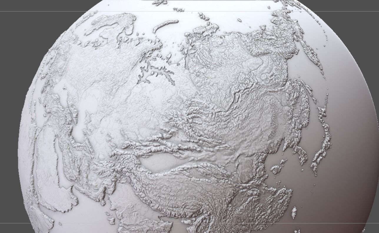 Earth globe 3d model with relief  3D print model_1