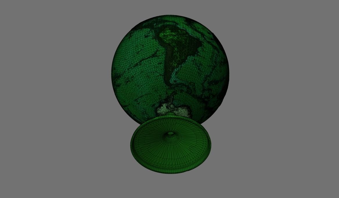 Earth globe 3d model with relief  3D print model_9