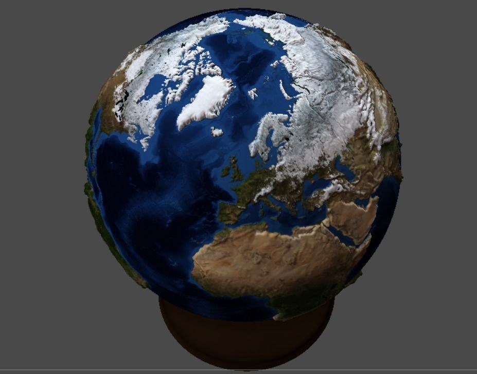 Earth globe 3d model with relief  3D print model_11