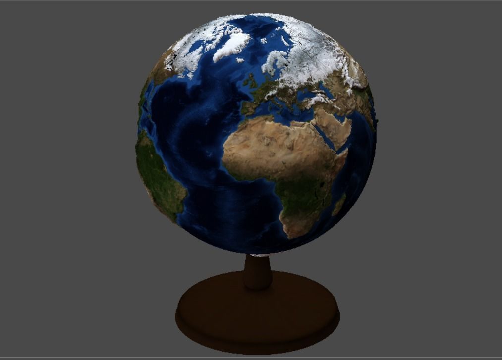 Earth globe 3d model with relief  3D print model_10