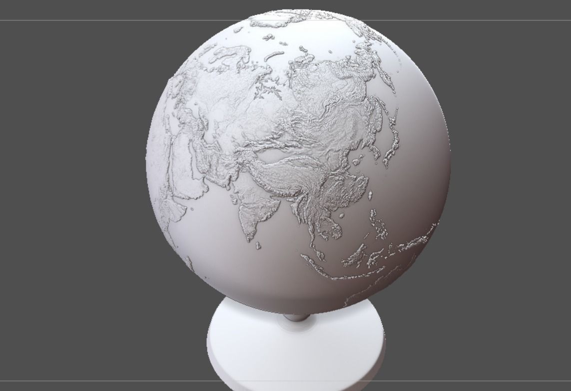 Earth globe 3d model with relief  3D print model_2