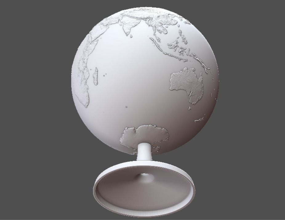 Earth globe 3d model with relief  3D print model_4