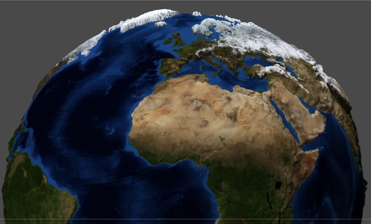 Earth globe 3d model with relief  3D print model_17