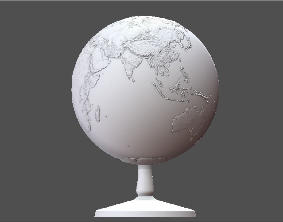 Earth globe 3d model with relief  3D print model_3