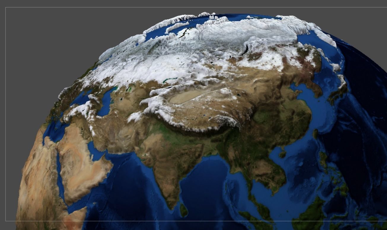 Earth globe 3d model with relief  3D print model_12