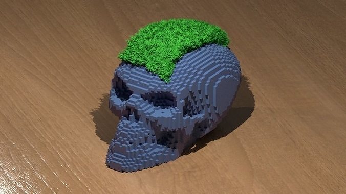 Block Skull Planter 3D print model