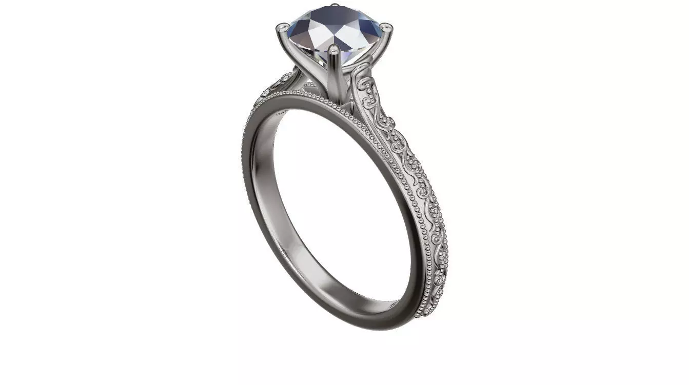 art nouveau ring 3D print model_0