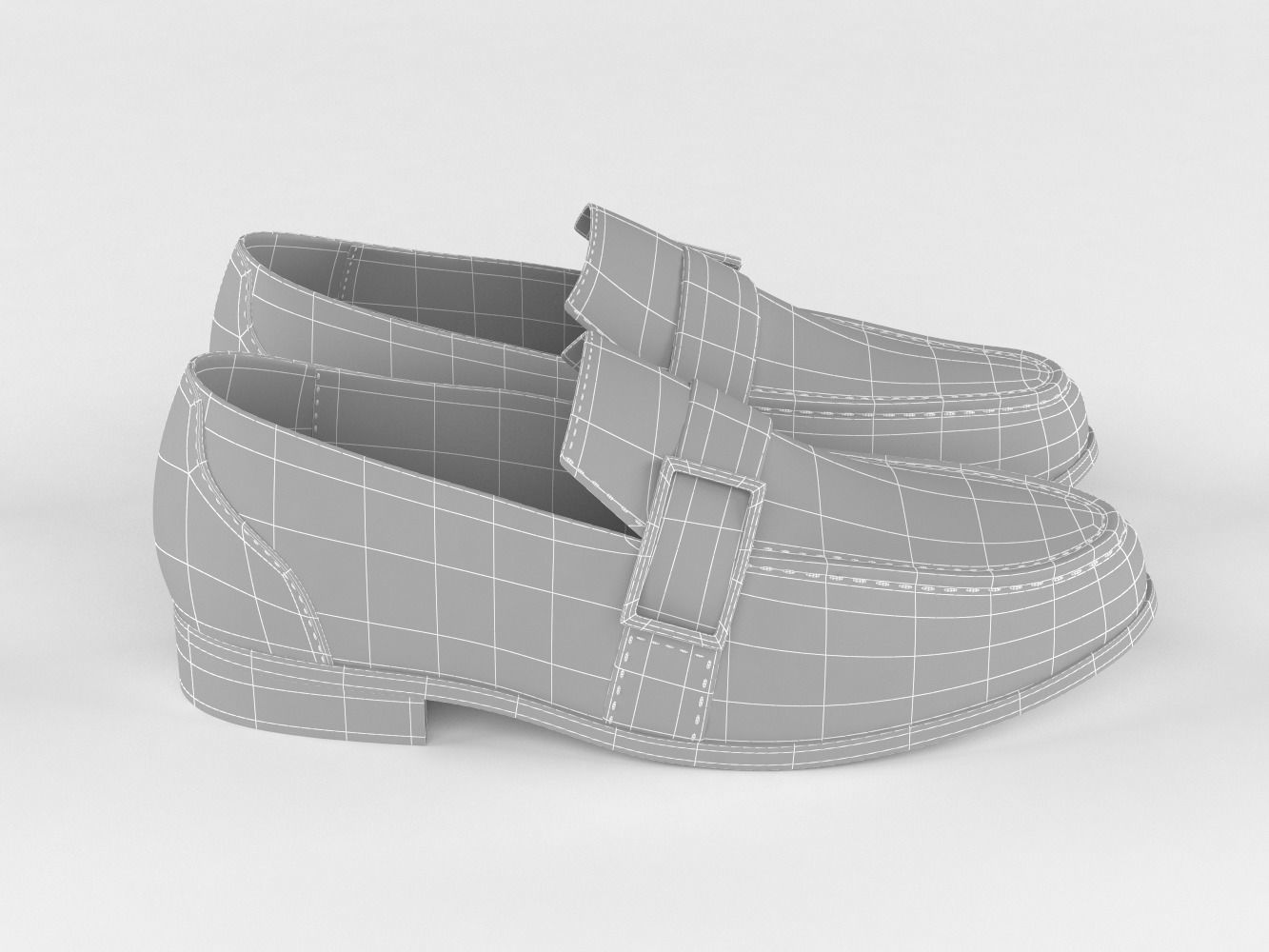 Men Leather Shoes 3D model_9