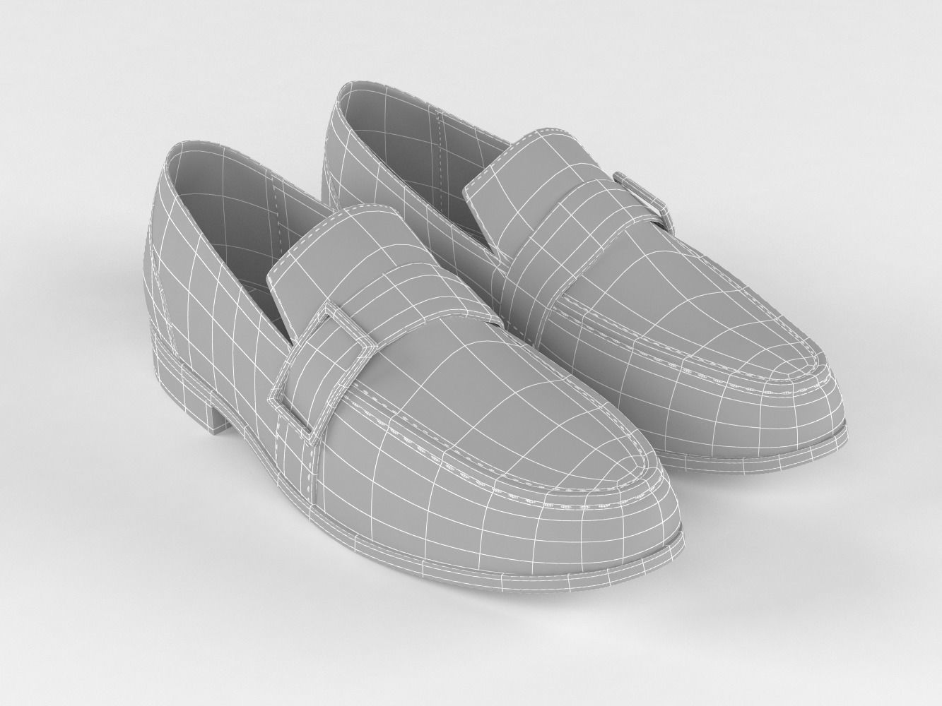 Men Leather Shoes 3D model_8